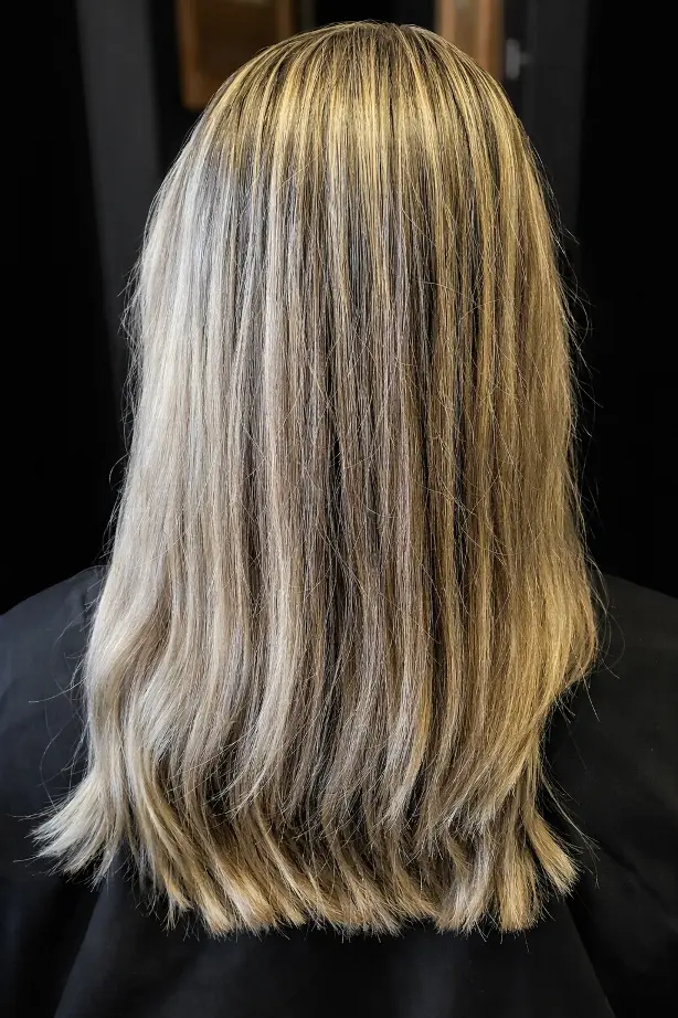 Na-foto van highlights en lowlights bij Kapsalon Bicare in Leek