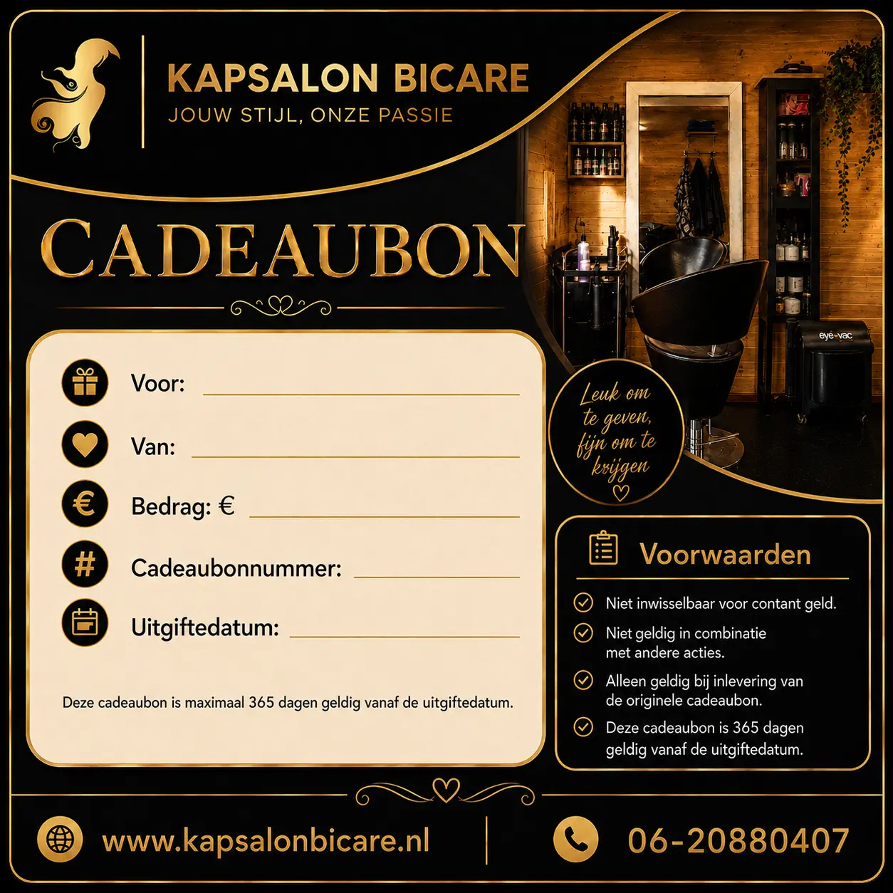 Cadeaubon Kapper Leek
